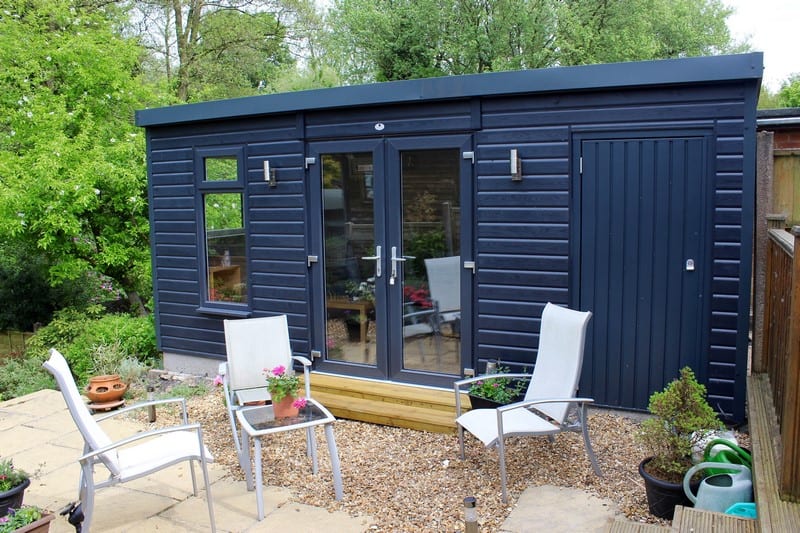 garden building shed blue